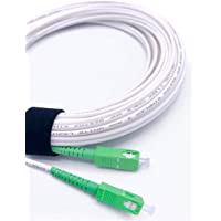 Elfcam® - Cable Fibra Óptica SC-APC a SC-APC monomodo simplex 9-125µm LSZH- Blanco-Verde (25M)